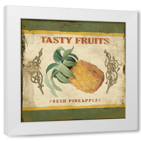 Pineapple White Modern Wood Framed Art Print by Grey, Jace