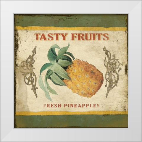 Pineapple White Modern Wood Framed Art Print by Grey, Jace