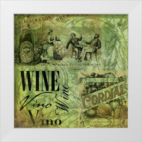 WINE 2 White Modern Wood Framed Art Print by Grey, Jace