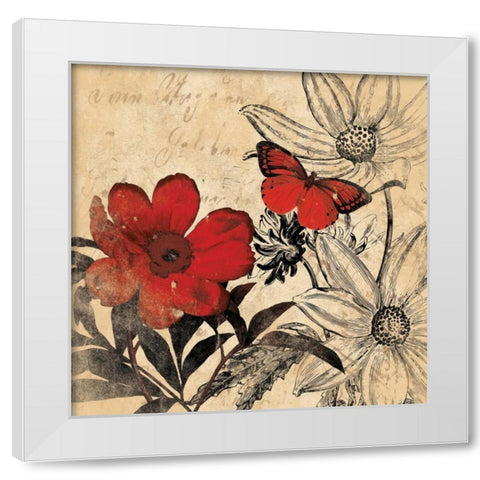 Courage floral NO WORD White Modern Wood Framed Art Print by Grey, Jace