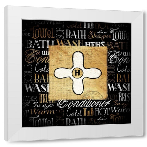 Hot Knob Bath Gold White Modern Wood Framed Art Print by Grey, Jace