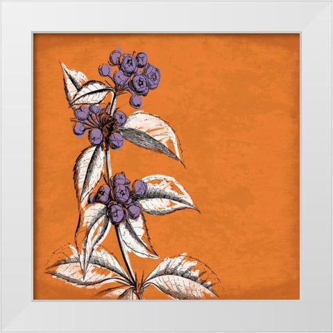 Flowers White Modern Wood Framed Art Print by Grey, Jace