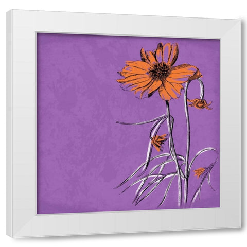 Flowers 2 White Modern Wood Framed Art Print by Grey, Jace