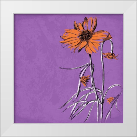 Flowers 2 White Modern Wood Framed Art Print by Grey, Jace