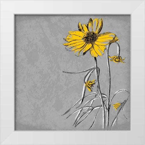 Flowers 4 White Modern Wood Framed Art Print by Grey, Jace