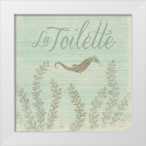 Bath sea White Modern Wood Framed Art Print by Grey, Jace