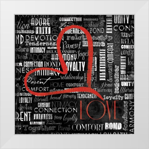 LOVE White Modern Wood Framed Art Print by Grey, Jace