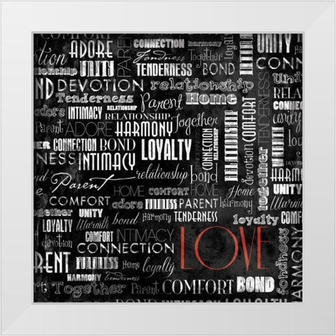 LOVE White Modern Wood Framed Art Print by Grey, Jace