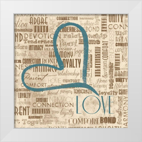 LOVE White Modern Wood Framed Art Print by Grey, Jace