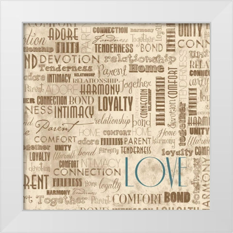 LOVE White Modern Wood Framed Art Print by Grey, Jace