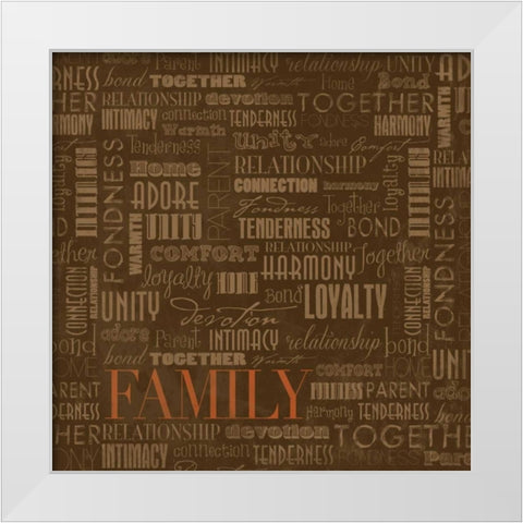 FAMILY White Modern Wood Framed Art Print by Grey, Jace