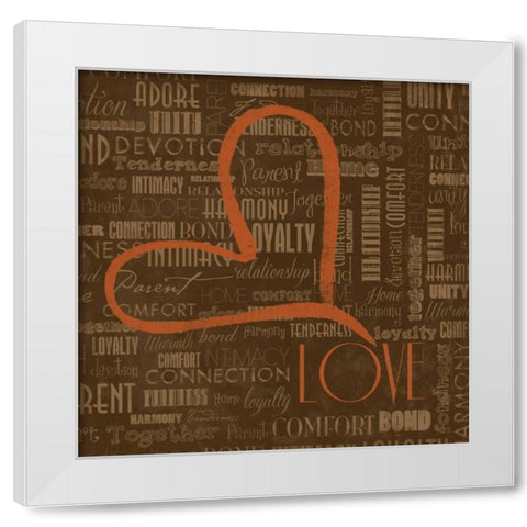 LOVE White Modern Wood Framed Art Print by Grey, Jace