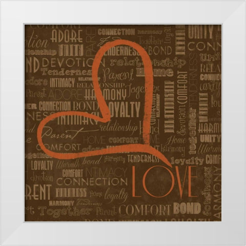 LOVE White Modern Wood Framed Art Print by Grey, Jace