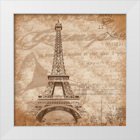 Paris White Modern Wood Framed Art Print by Grey, Jace