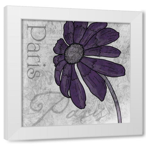 Paris plum White Modern Wood Framed Art Print by Grey, Jace