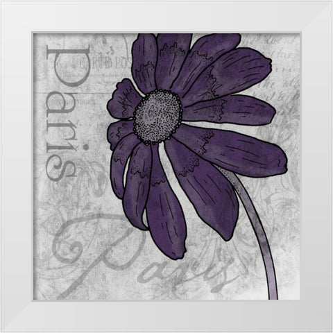 Paris plum White Modern Wood Framed Art Print by Grey, Jace