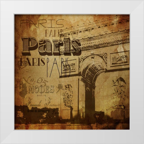 Paris10 White Modern Wood Framed Art Print by Grey, Jace