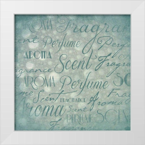 Typography  bubbles White Modern Wood Framed Art Print by Grey, Jace