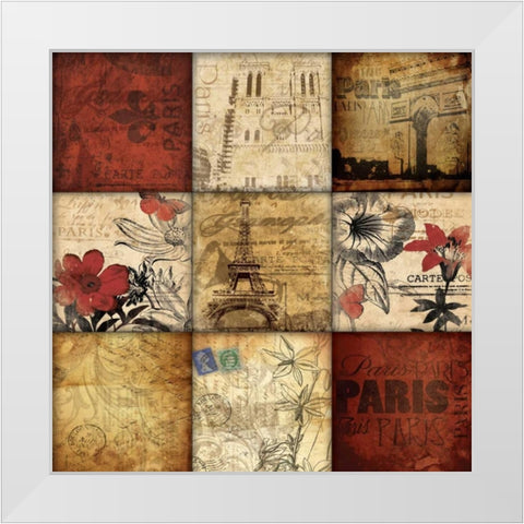 Paris 9 patch White Modern Wood Framed Art Print by Grey, Jace
