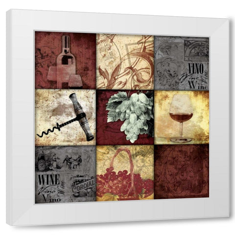 Wine 9 patch White Modern Wood Framed Art Print by Grey, Jace