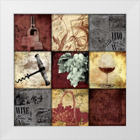 Wine 9 patch White Modern Wood Framed Art Print by Grey, Jace