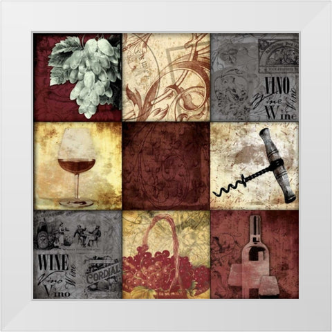 Wine 9patch White Modern Wood Framed Art Print by Grey, Jace