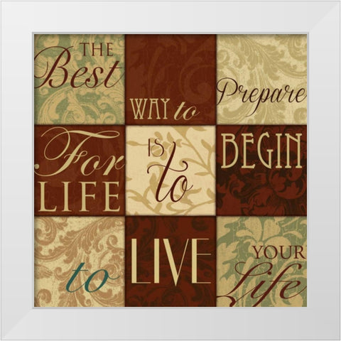 9 patch White Modern Wood Framed Art Print by Grey, Jace