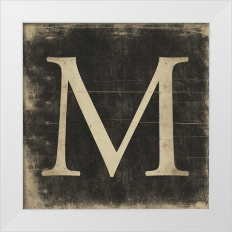 M White Modern Wood Framed Art Print by Grey, Jace