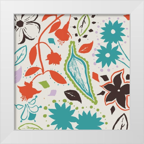 Basic Floral 5 White Modern Wood Framed Art Print by Grey, Jace