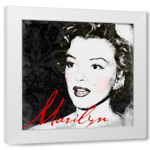 Marilyn Makeup White Modern Wood Framed Art Print by Grey, Jace