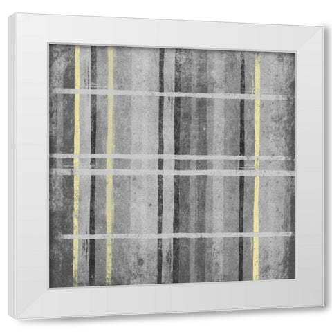 YG Stripes White Modern Wood Framed Art Print by Grey, Jace