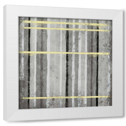 YG Stripes White Modern Wood Framed Art Print by Grey, Jace