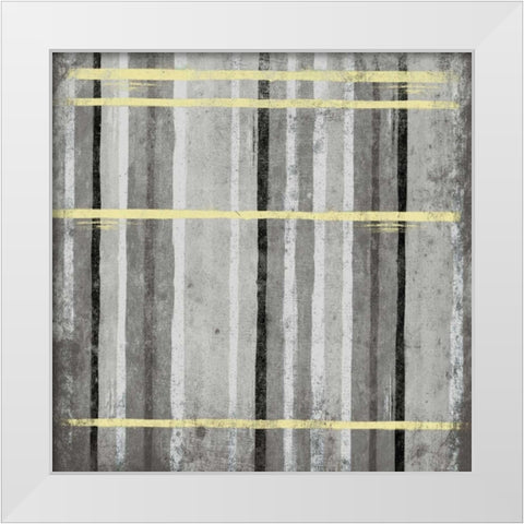 YG Stripes White Modern Wood Framed Art Print by Grey, Jace