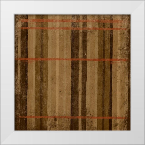 Burnt orange Stripes White Modern Wood Framed Art Print by Grey, Jace