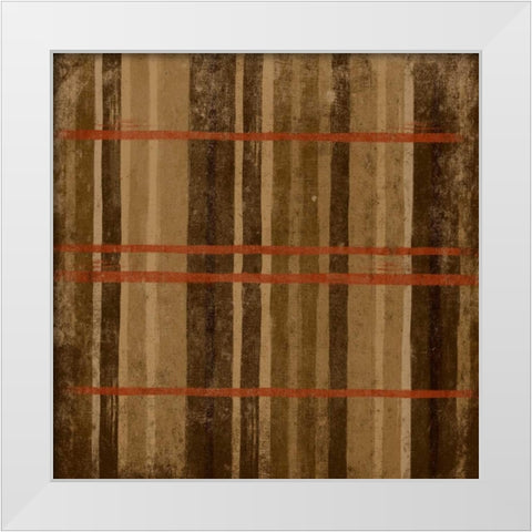 Burnt orange Stripes White Modern Wood Framed Art Print by Grey, Jace