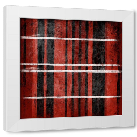 RED Stripes White Modern Wood Framed Art Print by Grey, Jace