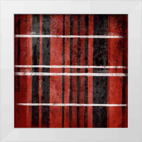 RED Stripes White Modern Wood Framed Art Print by Grey, Jace