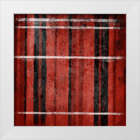 RED Stripes White Modern Wood Framed Art Print by Grey, Jace