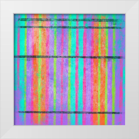 Glow Stripes Mate White Modern Wood Framed Art Print by Grey, Jace