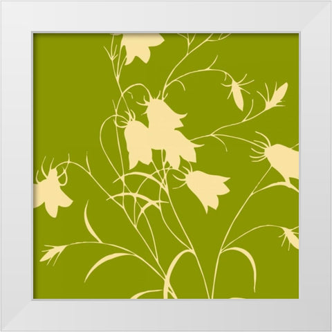 Simle floral 1 White Modern Wood Framed Art Print by Grey, Jace