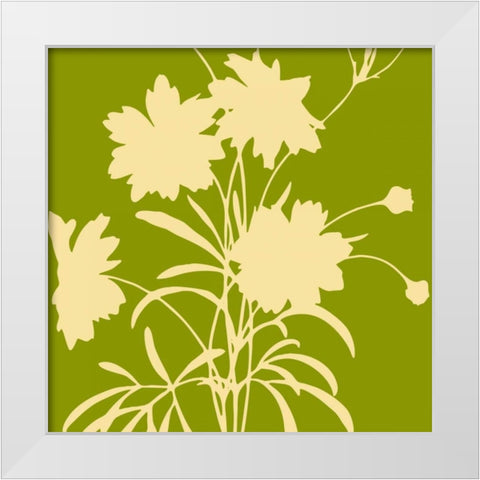 Simle floral 2 White Modern Wood Framed Art Print by Grey, Jace