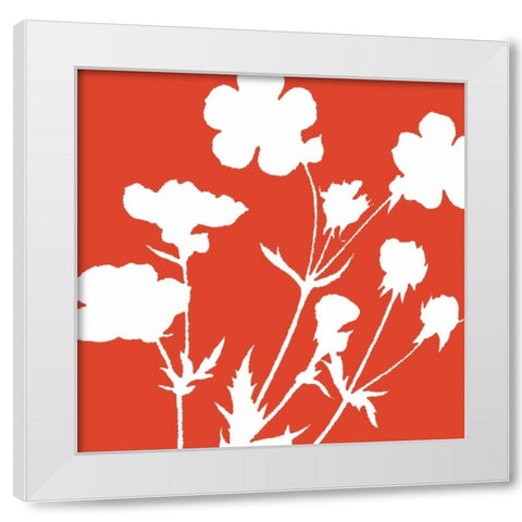 Simle florals 3 White Modern Wood Framed Art Print by Grey, Jace