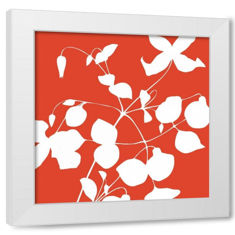 Simle florals 4 White Modern Wood Framed Art Print by Grey, Jace
