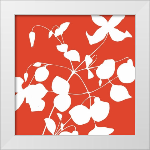 Simle florals 4 White Modern Wood Framed Art Print by Grey, Jace