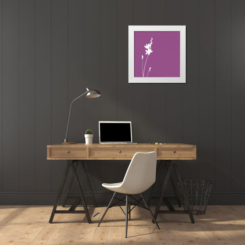 Simle florals 5 White Modern Wood Framed Art Print by Grey, Jace