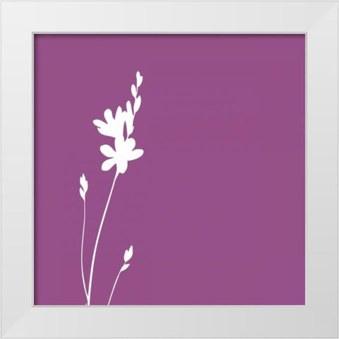 Simle florals 5 White Modern Wood Framed Art Print by Grey, Jace