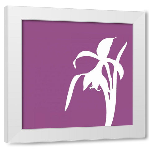 Simle florals 6 White Modern Wood Framed Art Print by Grey, Jace