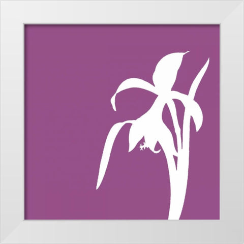 Simle florals 6 White Modern Wood Framed Art Print by Grey, Jace