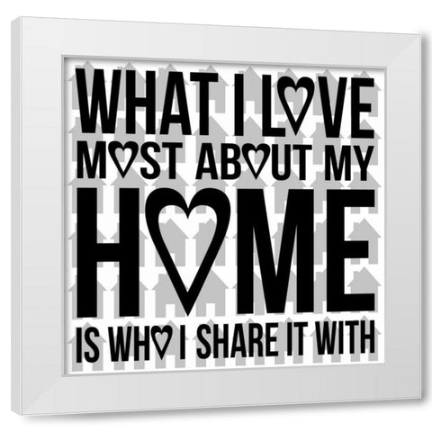 Home White Modern Wood Framed Art Print by Grey, Jace