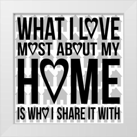 Home White Modern Wood Framed Art Print by Grey, Jace